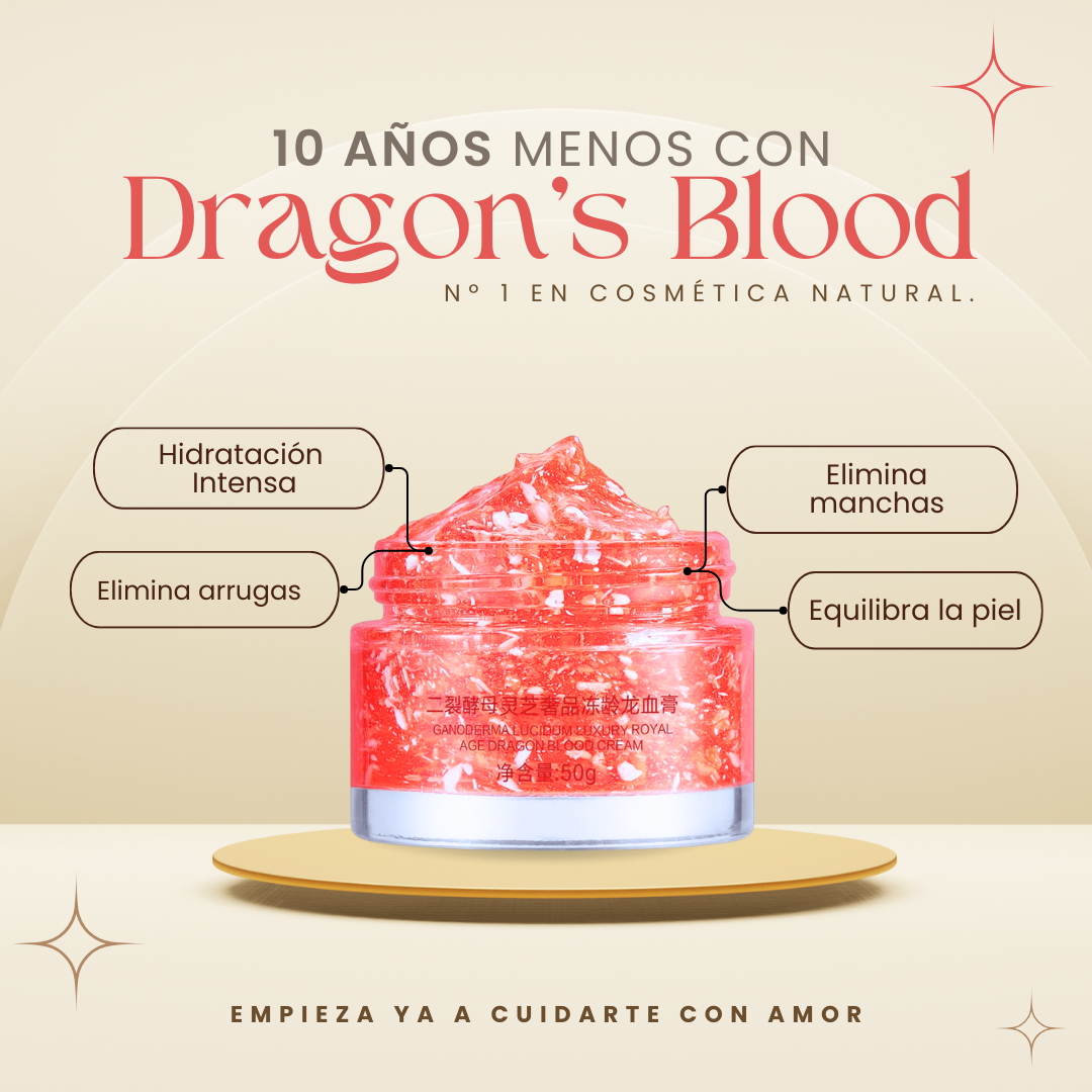 Crema facial rejuvenecedora Dragon's Blood para una piel más joven y revitalizada con efecto antiarrugas.